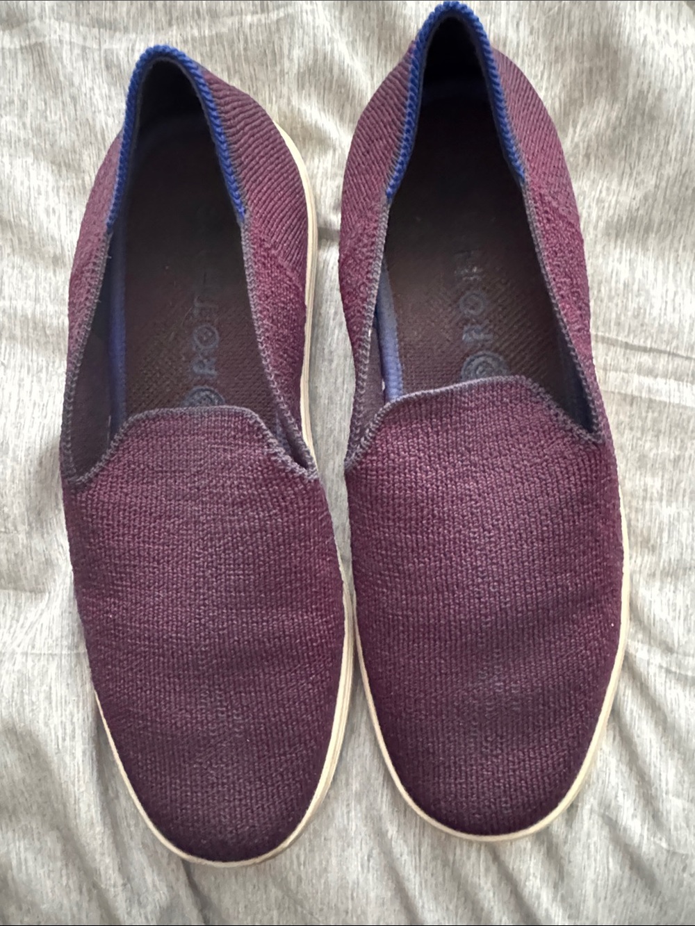 Rothy's Women's Slip-On Knit Loafers in Plum